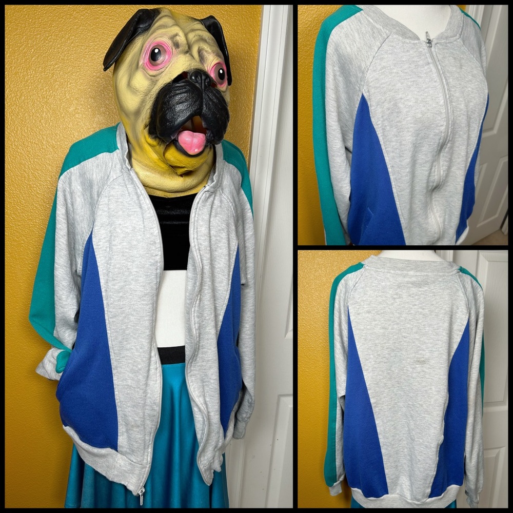 Sporty Spice, VINTAGE, color block, zip up sweat jacket!!